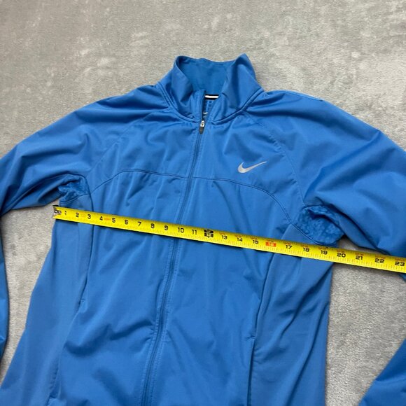 Nike Shield Women's XL Blue Jacket Full Zip Long Sleeves Thumb Holes Running - Picture 4 of 11